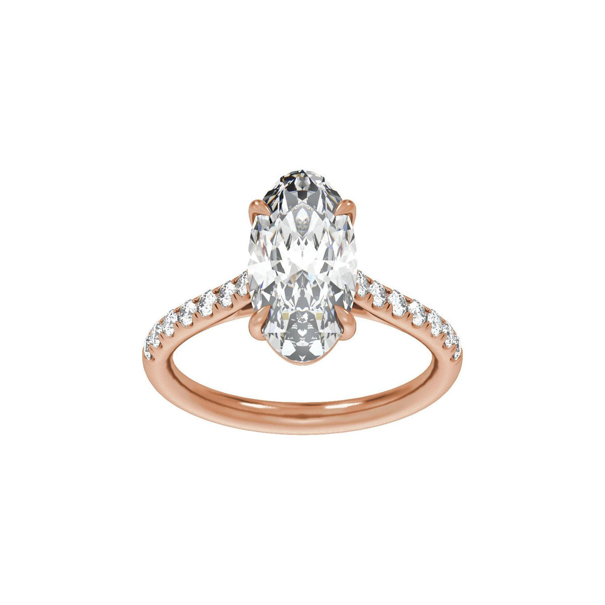 13.8x6.9 mm Oval 3 1/3 CTW Lab-Grown Diamond Engagement Ring
