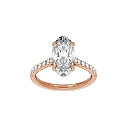 13.8x6.9 mm Oval 3 1/3 CTW Lab-Grown Diamond Engagement Ring
