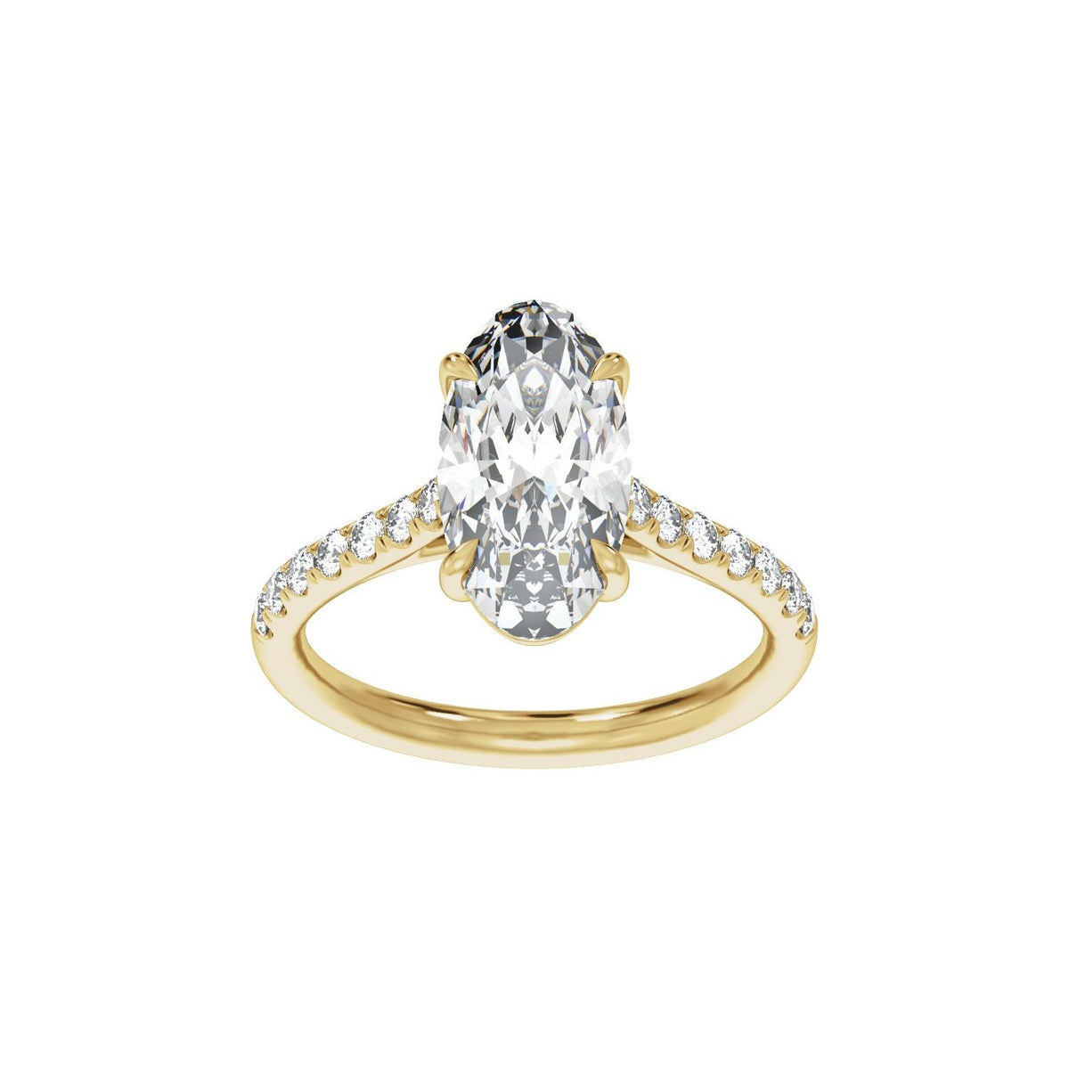 13.8x6.9 mm Oval 3 1/3 CTW Lab-Grown Diamond Engagement Ring