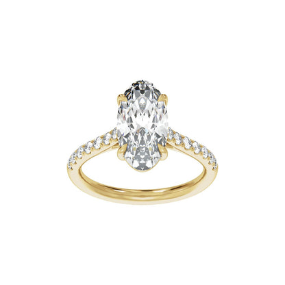 13.8x6.9 mm Oval 3 1/3 CTW Lab-Grown Diamond Engagement Ring