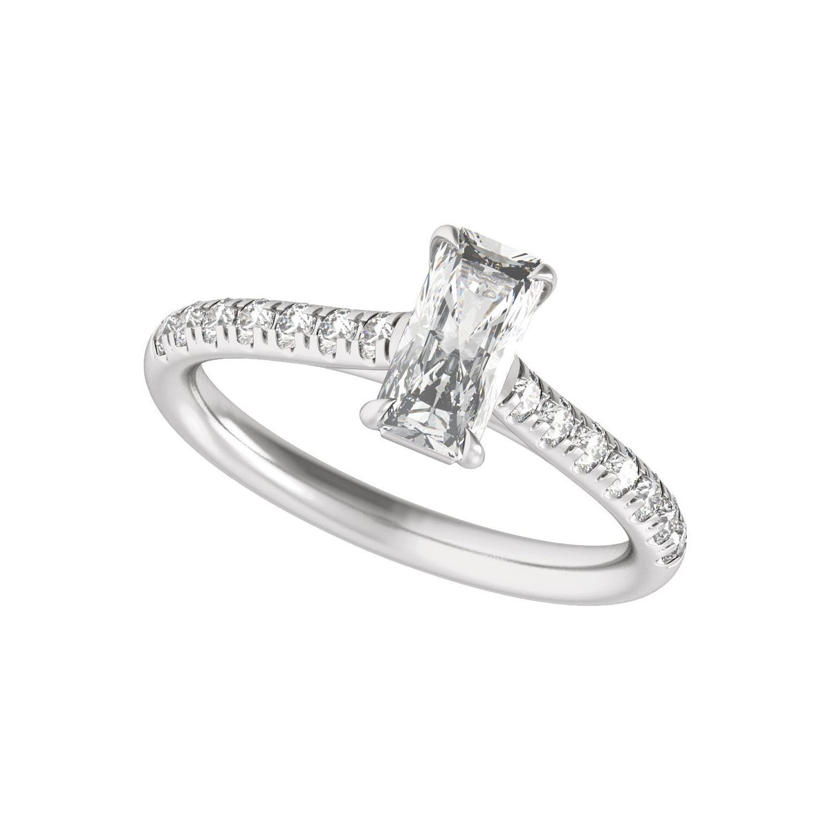8.6x4.3 mm Radiant 1 1/3 CTW Lab-Grown Diamond Engagement Ring