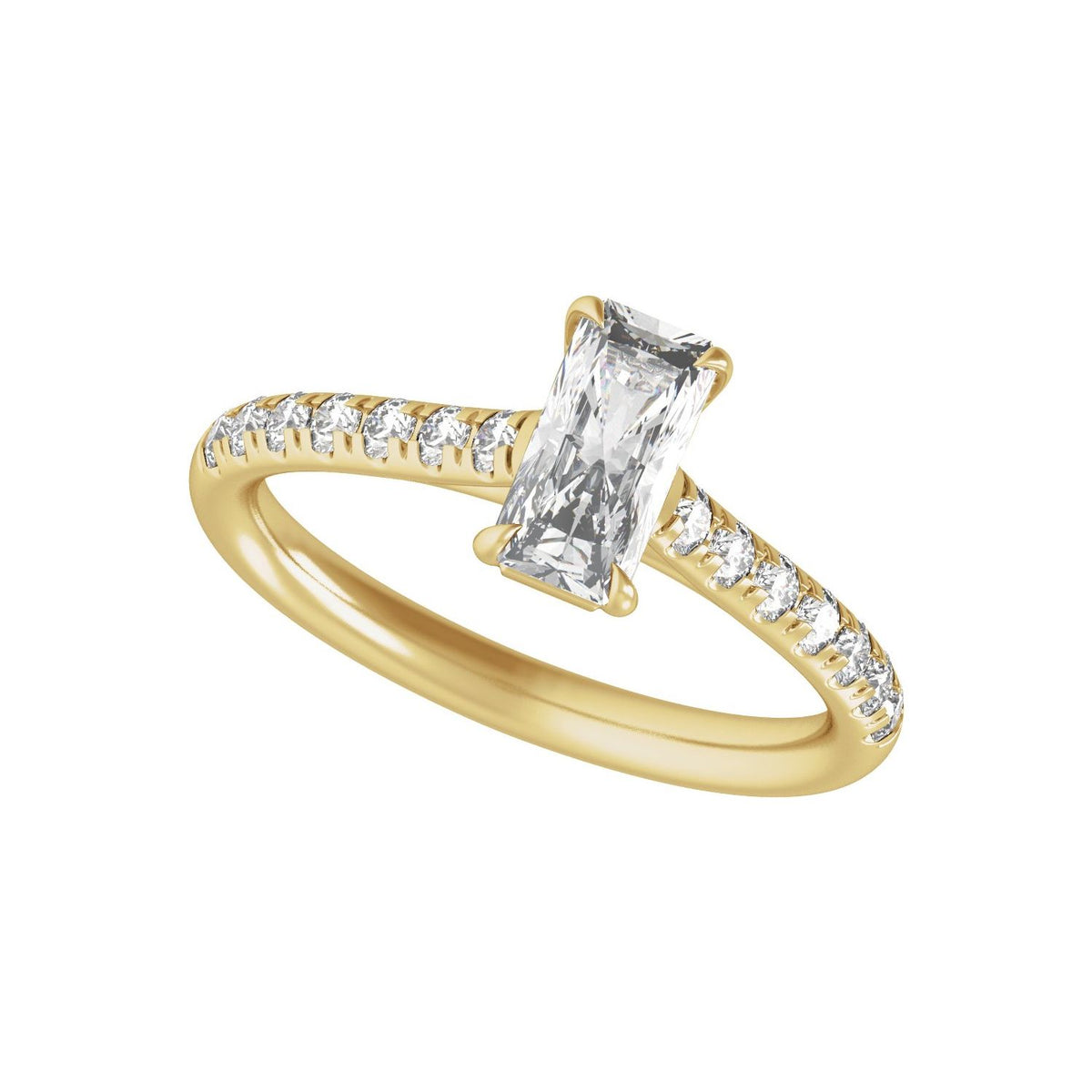 8.6x4.3 mm Radiant 1 1/3 CTW Lab-Grown Diamond Engagement Ring