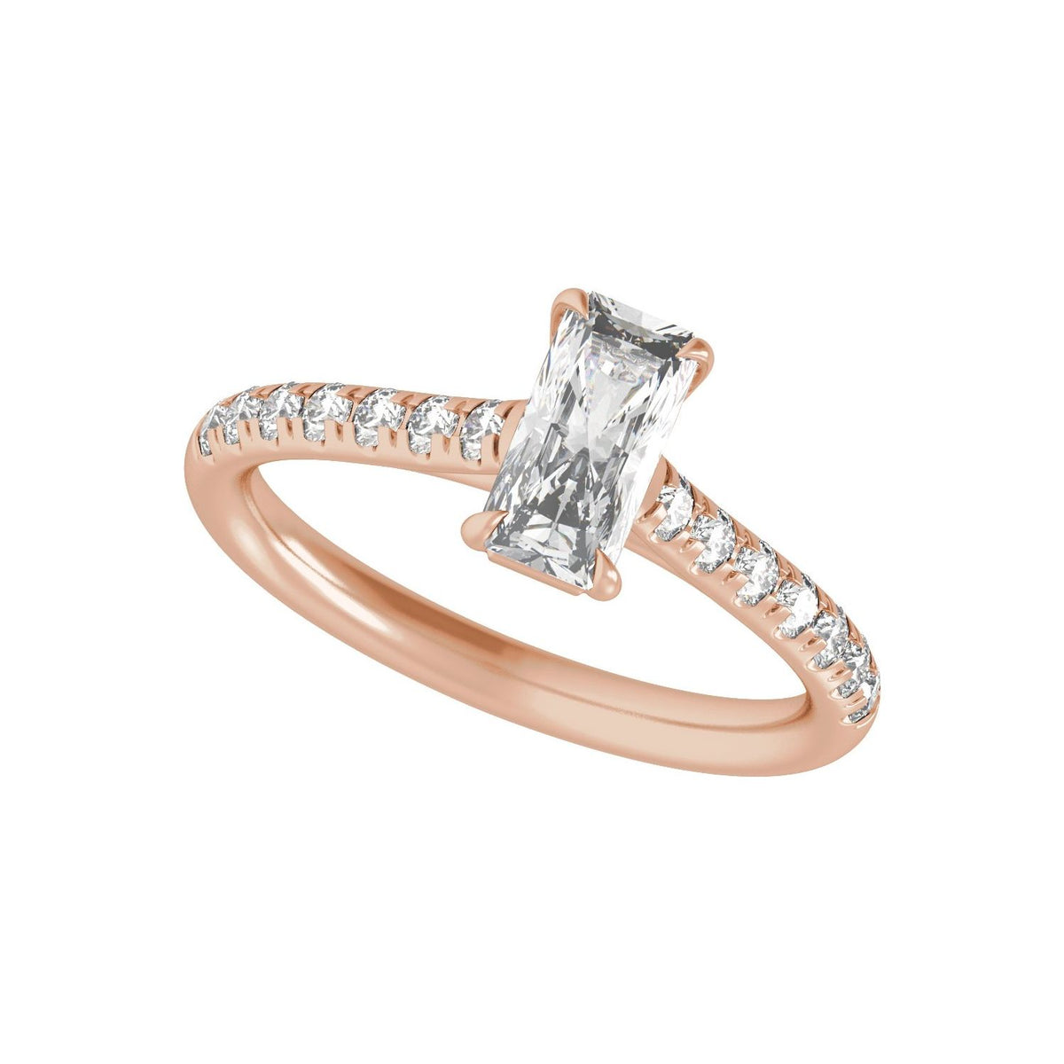 8.6x4.3 mm Radiant 1 1/3 CTW Lab-Grown Diamond Engagement Ring
