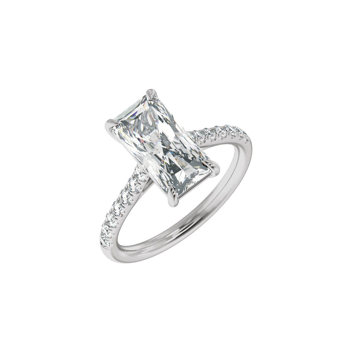 11.8x6.1 mm Radiant 3 1/3 CTW Lab-Grown Diamond Engagement Ring