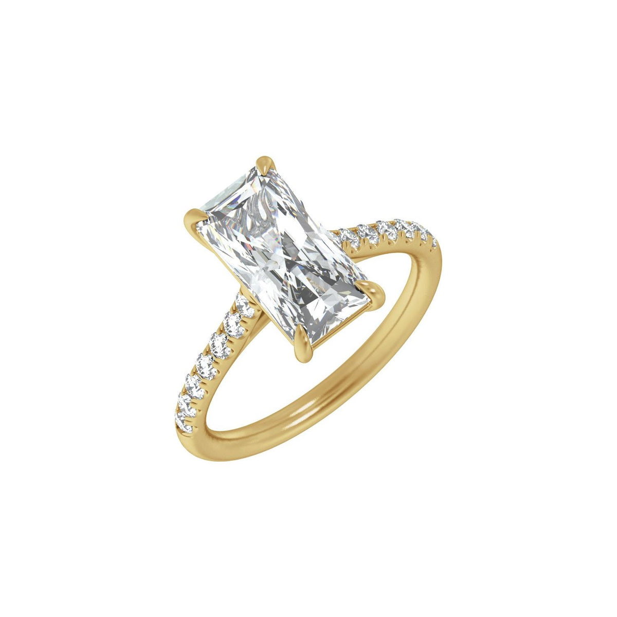 11.8x6.1 mm Radiant 3 1/3 CTW Lab-Grown Diamond Engagement Ring