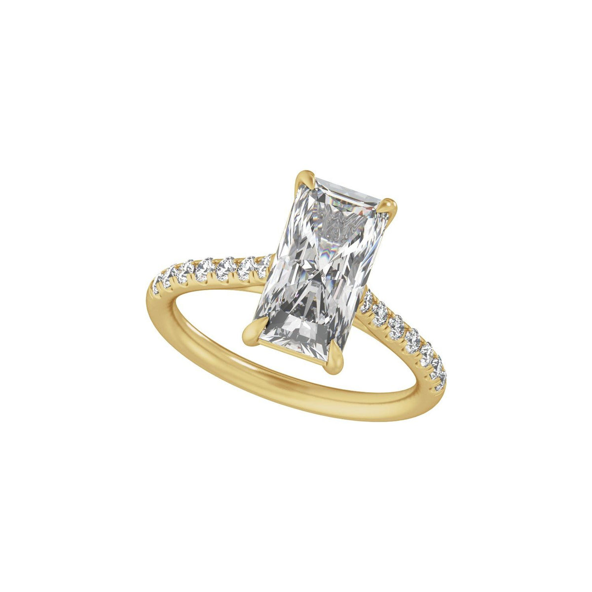 11.8x6.1 mm Radiant 3 1/3 CTW Lab-Grown Diamond Engagement Ring