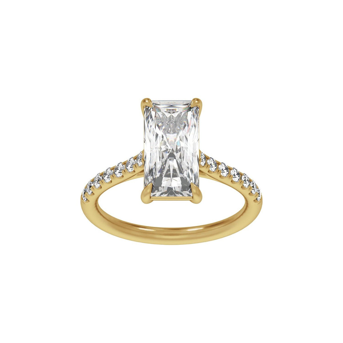 11.8x6.1 mm Radiant 3 1/3 CTW Lab-Grown Diamond Engagement Ring