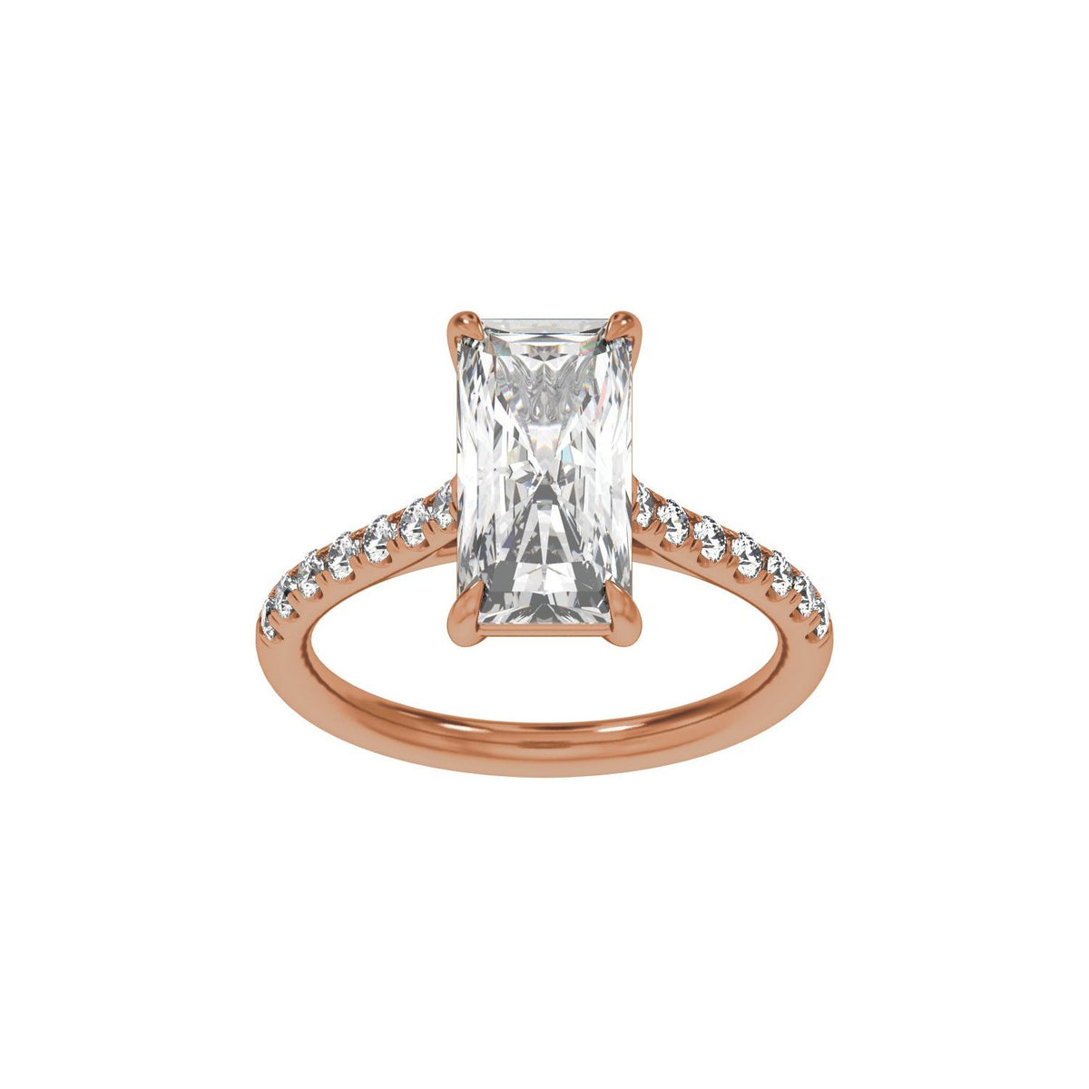 11.8x6.1 mm Radiant 3 1/3 CTW Lab-Grown Diamond Engagement Ring