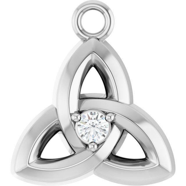 .03 CT Natural Diamond Celtic-Inspired Dangle