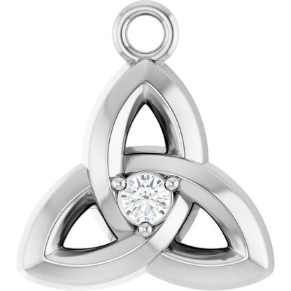 .03 CT Natural Diamond Celtic-Inspired Dangle