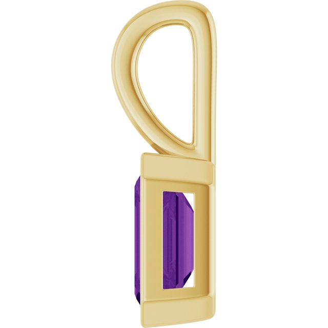 14K Yellow Gold Natural Amethyst Pendant