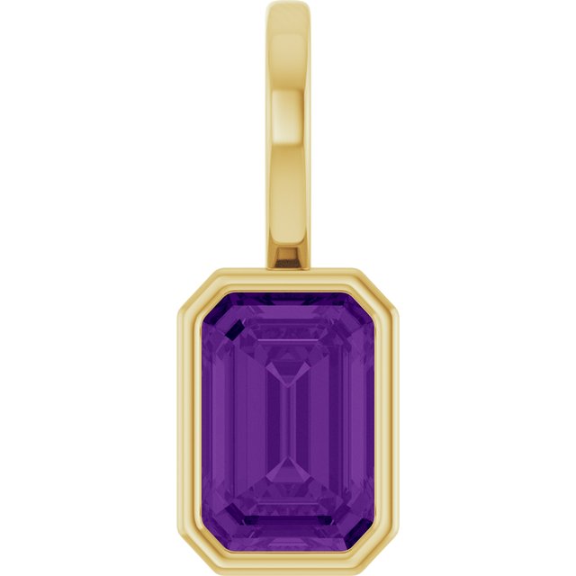14K Yellow Gold Natural Amethyst Pendant