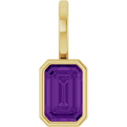 14K Yellow Gold Natural Amethyst Pendant