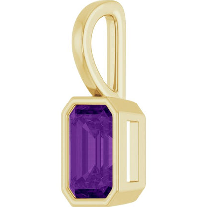 14K Yellow Gold Natural Amethyst Pendant