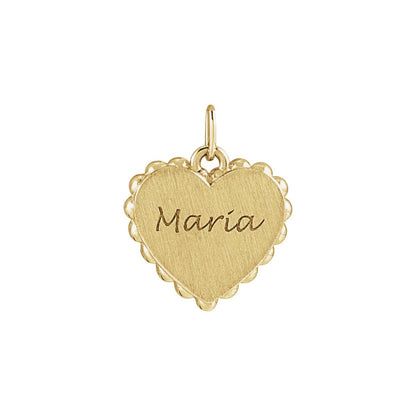 Engravable Heart Charm/Pendant, 14 x 11 mm