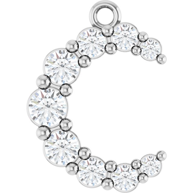 3/8 CTW Natural Diamond Crescent Moon Dangle