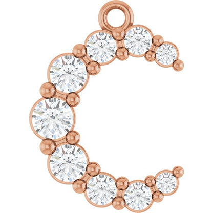 3/8 CTW Natural Diamond Crescent Moon Dangle