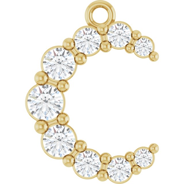 3/8 CTW Natural Diamond Crescent Moon Dangle