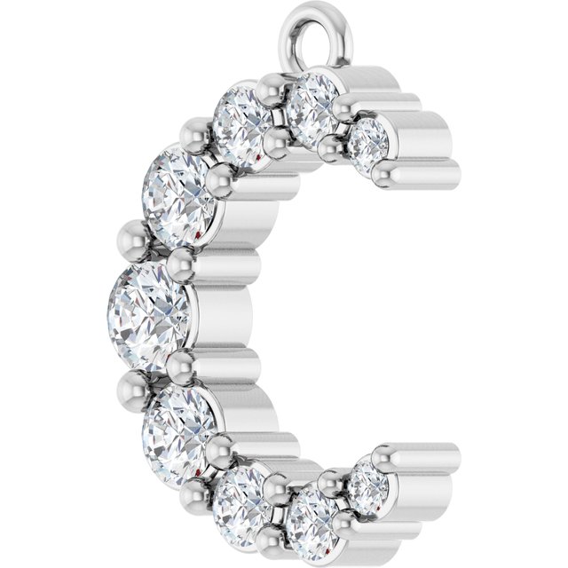 3/8 CTW Natural Diamond Crescent Moon Dangle