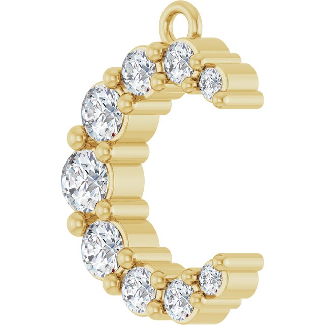 3/8 CTW Natural Diamond Crescent Moon Dangle