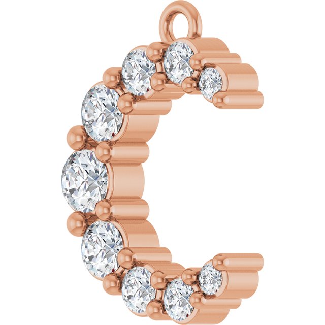 3/8 CTW Natural Diamond Crescent Moon Dangle