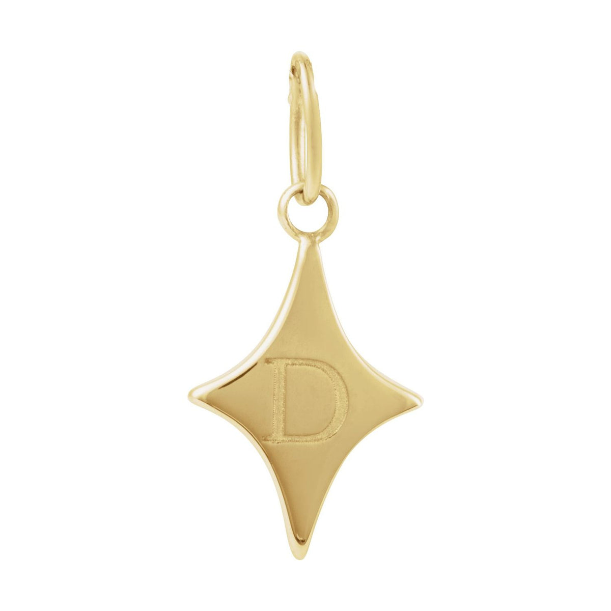 14K Yellow Gold Engravable Star Pendant