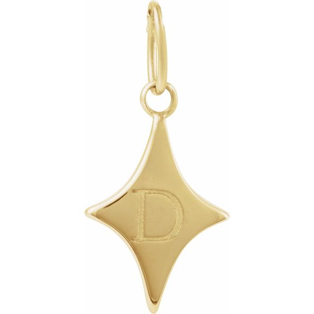 14K Yellow Gold Engravable Star Pendant