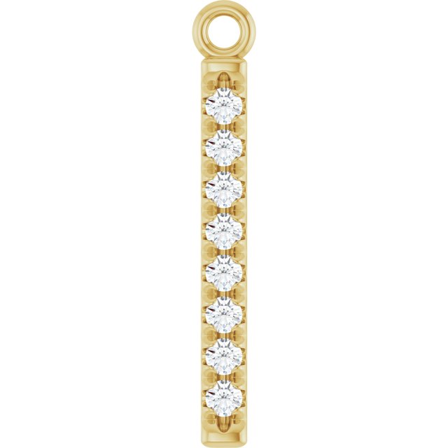 1/10 CTW Natural Diamond Bar Dangle, 2.6 mm x 18.3 mm