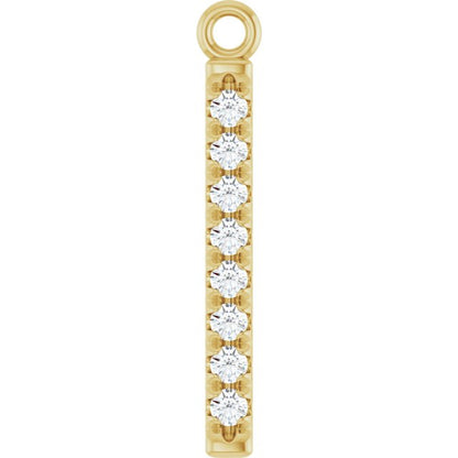 1/10 CTW Natural Diamond Bar Dangle, 2.6 mm x 18.3 mm