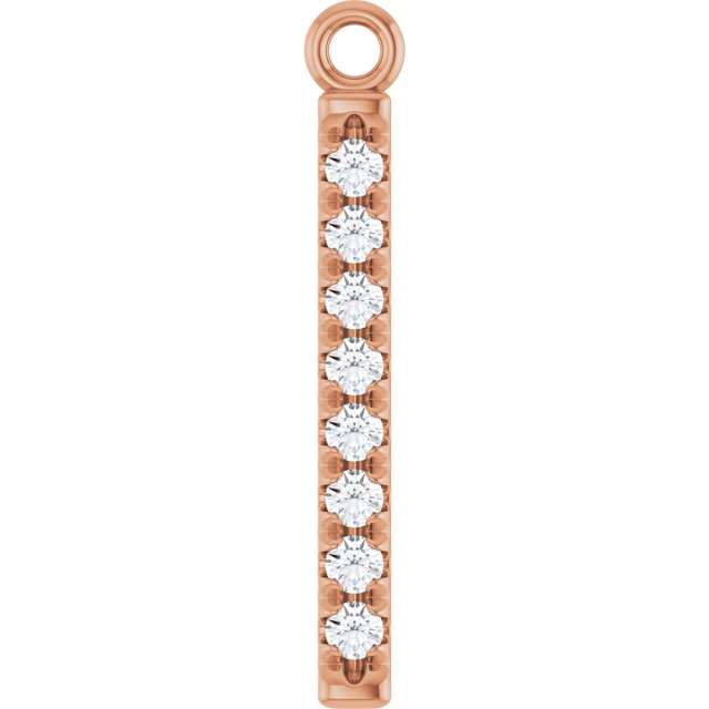 1/10 CTW Natural Diamond Bar Dangle, 2.6 mm x 18.3 mm