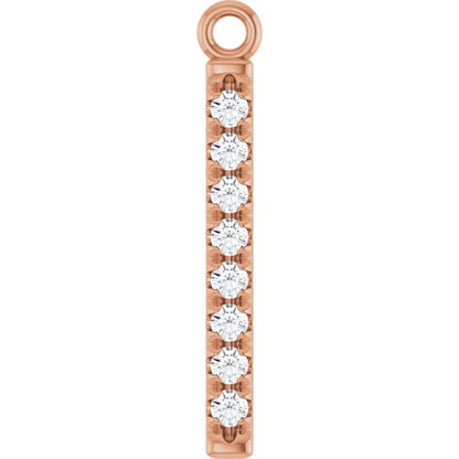 1/10 CTW Natural Diamond Bar Dangle, 2.6 mm x 18.3 mm