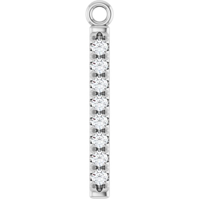 1/10 CTW Natural Diamond Bar Dangle, 2.6 mm x 18.3 mm