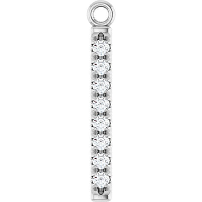 1/10 CTW Natural Diamond Bar Dangle, 2.6 mm x 18.3 mm