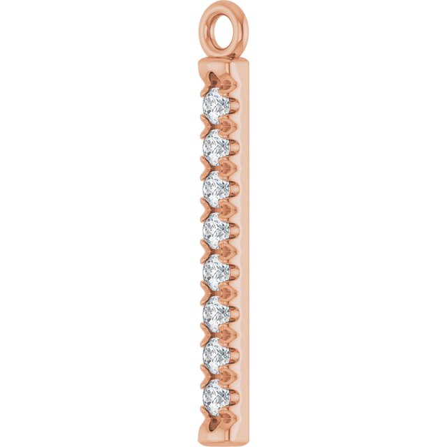 1/10 CTW Natural Diamond Bar Dangle, 2.6 mm x 18.3 mm