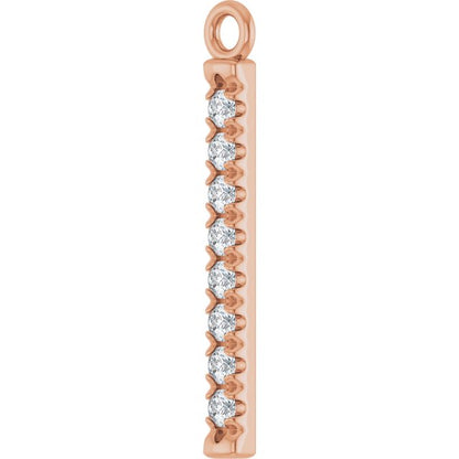 1/10 CTW Natural Diamond Bar Dangle, 2.6 mm x 18.3 mm