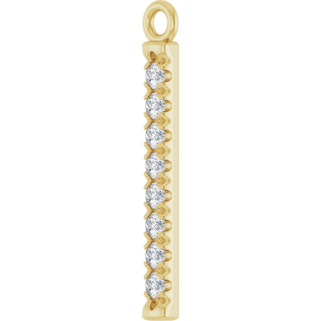 1/10 CTW Natural Diamond Bar Dangle, 2.6 mm x 18.3 mm