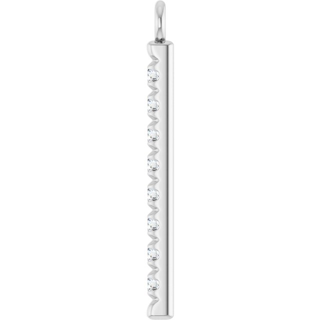 1/10 CTW Natural Diamond Bar Dangle, 2.6 mm x 18.3 mm
