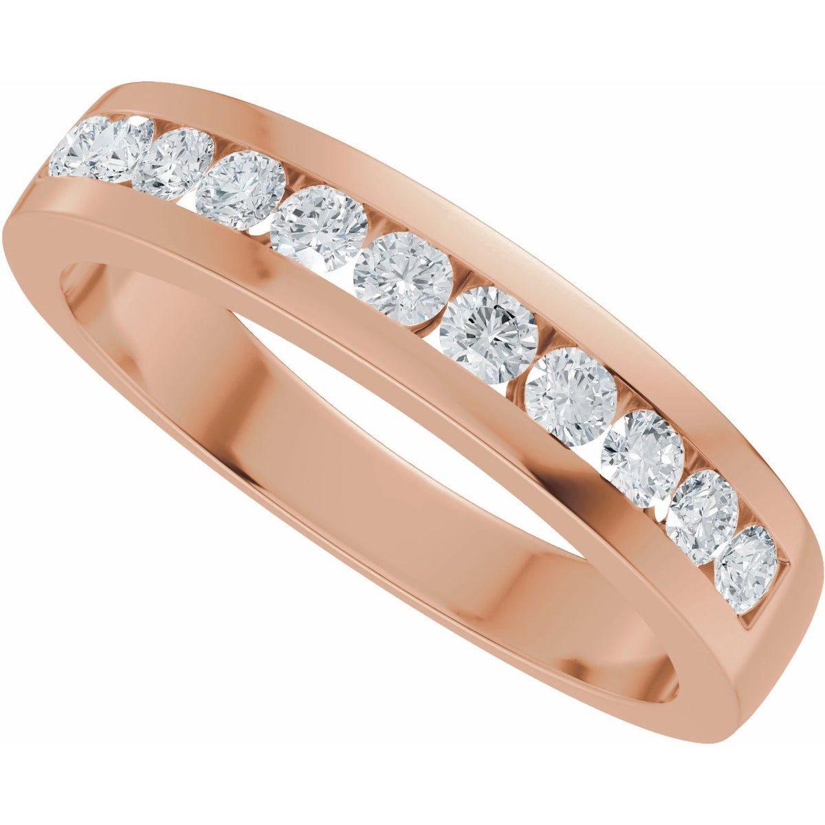 14K Rose Gold 1/3 CTW Natural Diamond Matching Band