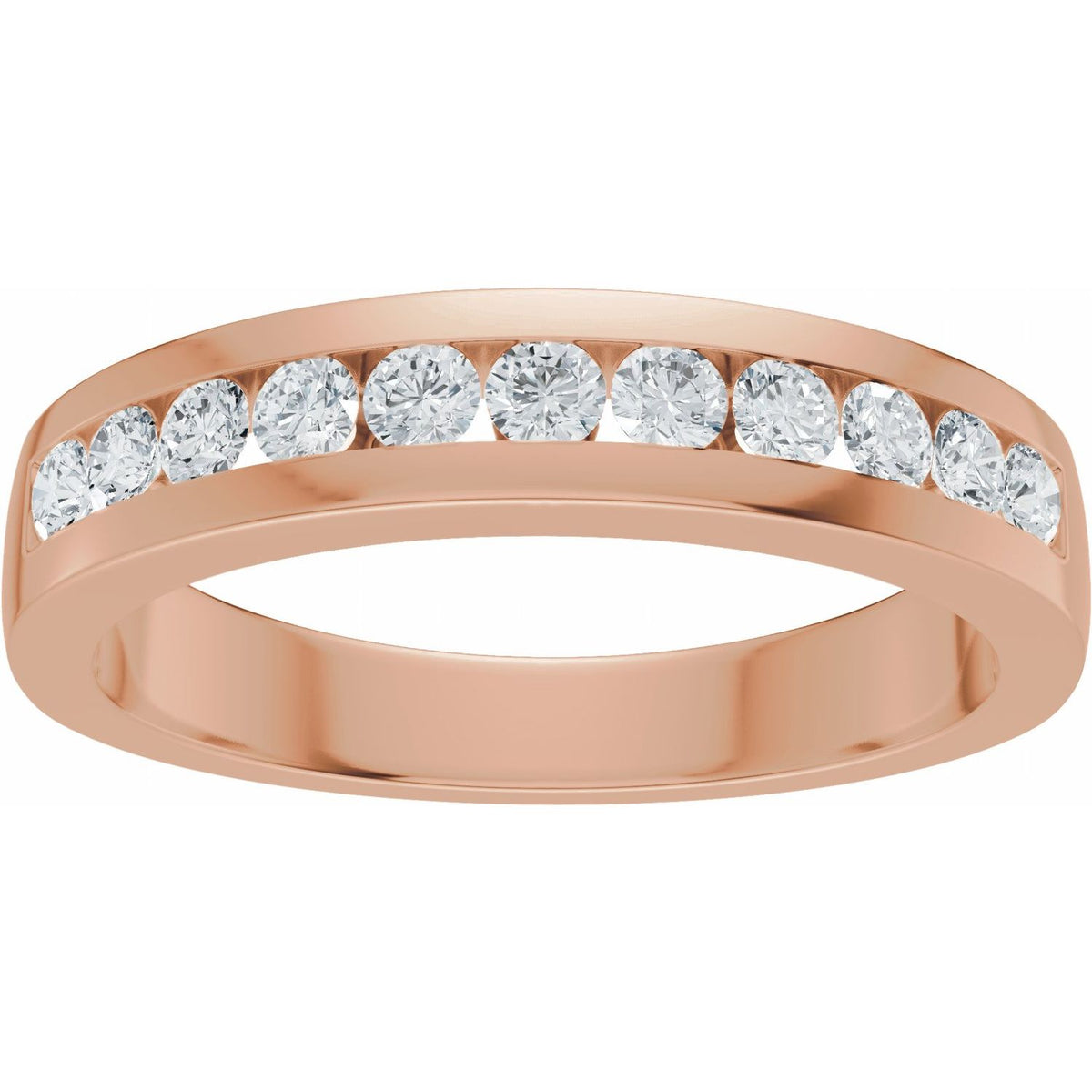 14K Rose Gold 1/3 CTW Natural Diamond Matching Band