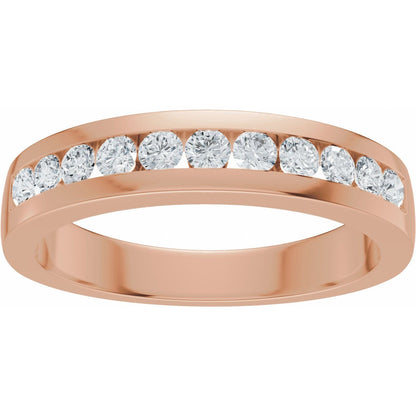14K Rose Gold 1/3 CTW Natural Diamond Matching Band