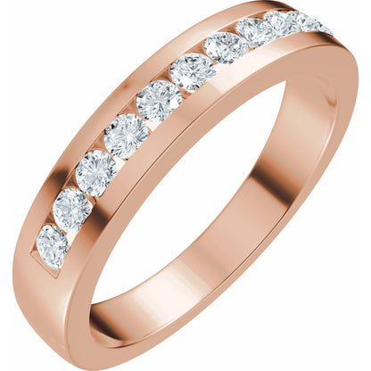 14K Rose Gold 1/3 CTW Natural Diamond Matching Band