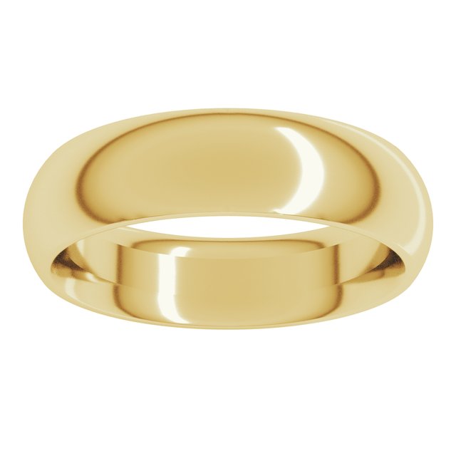 14K Yellow Gold Half Round Band, 5.5 mm
