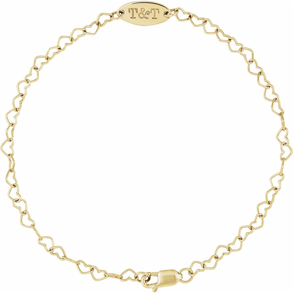 Engravable Heart Link 7" Bracelet