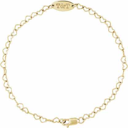 Engravable Heart Link 7" Bracelet