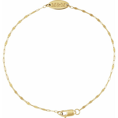 Engravable Keyhole Link 7" Bracelet