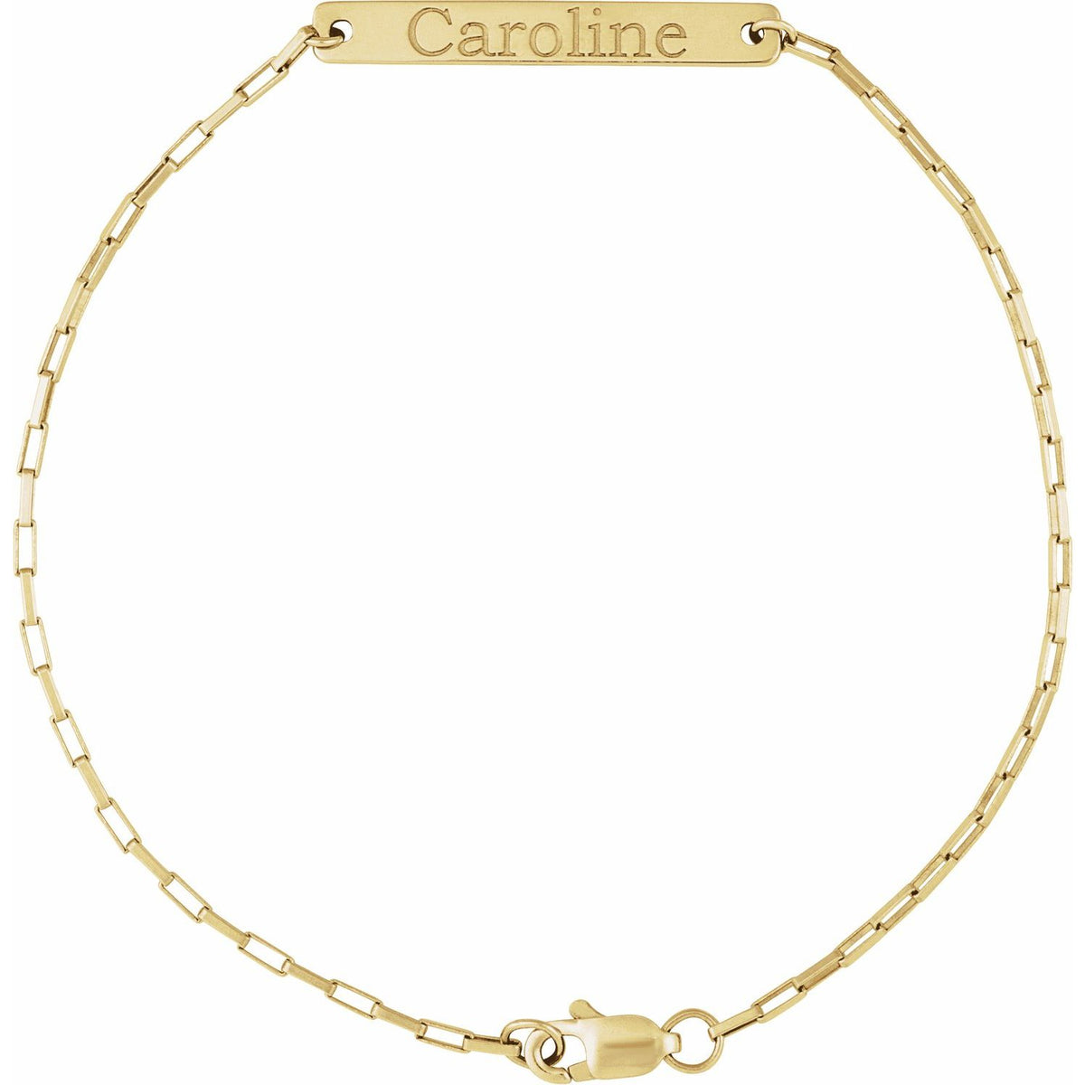 Engravable Paperclip-Style Link 7" Bracelet