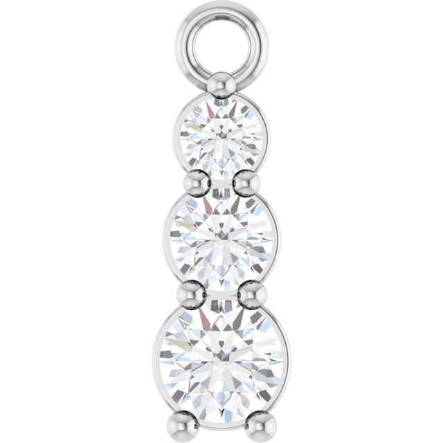 Round Natural Diamond 1/5 CTW Natural Diamond Graduted Bar Dangle