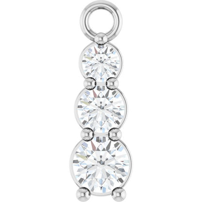 Round Natural Diamond 1/5 CTW Natural Diamond Graduted Bar Dangle