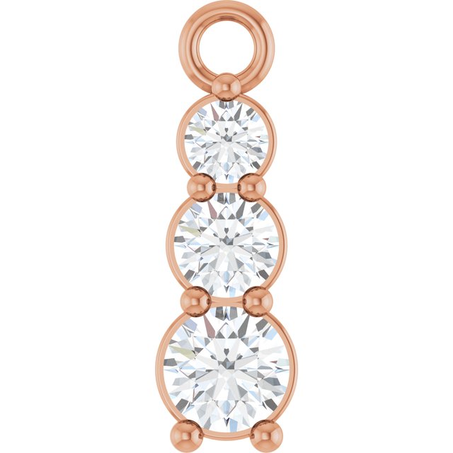 Round Lab-Grown Diamond 1/6 CTW Lab-Grown Diamond Graduated Bar Dangle
