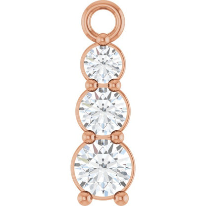 Round Lab-Grown Diamond 1/6 CTW Lab-Grown Diamond Graduated Bar Dangle
